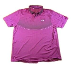 Under Armour ISO Chill Polo Shirt Men’s Size M Maroon Purple Ombre Color Block